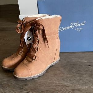 NWT Katherine Cognac Wedge Boot size 7.5